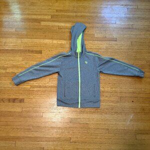 OshKosh B’gosh Boys Gray & Green Zip-Up Hoodie – Size 10